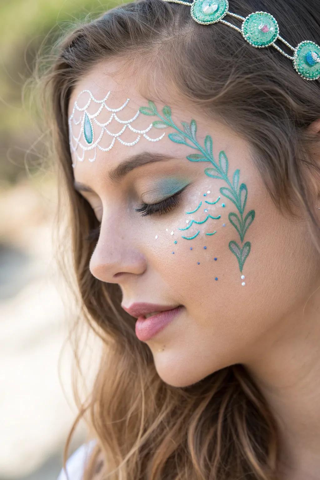 Express your inner siren using bewitching ocean hues and glistening scales.