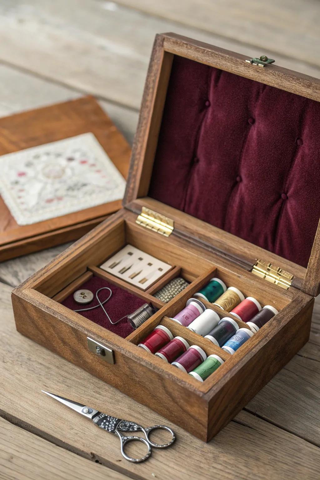 Transform heritage into practicality with this refined mobile mending ensemble.