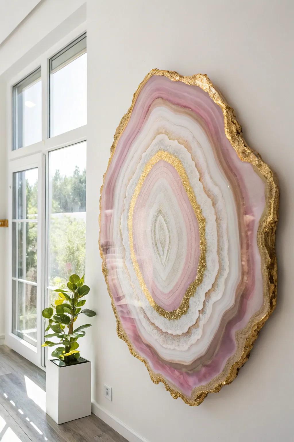 Impart a touch of inherent grace to your area through this remarkable resin mineral slice art.