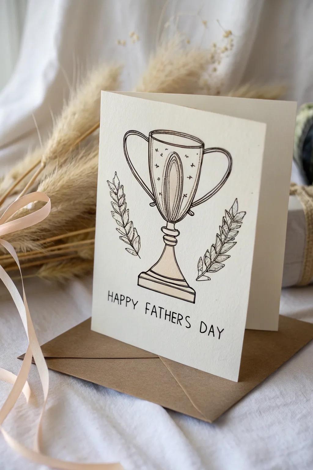 Honor Dad with a handcrafted trophy card that embodies profound affection and gratitude. #FathersDay #MinimalistCharm