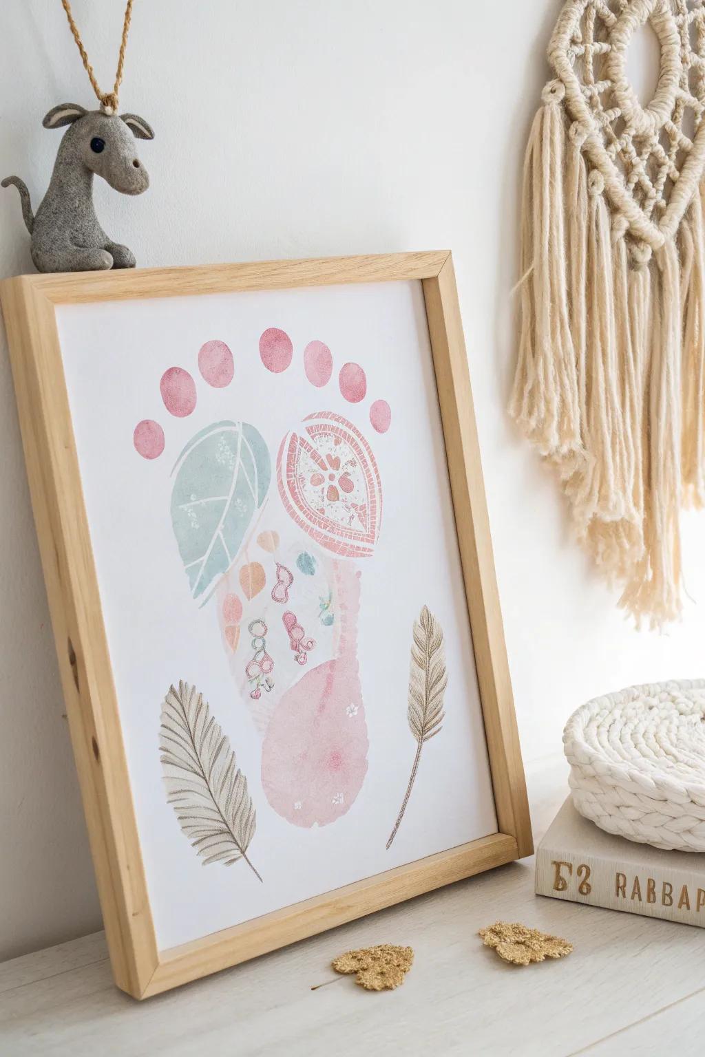 Preserve precious moments with charming elephant footprint art, ideal for a heartfelt Father's Day present.