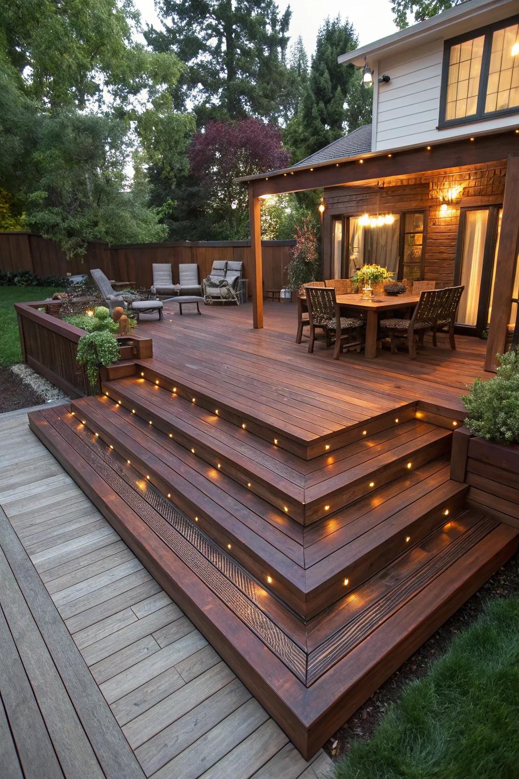 Enhance your outdoor area with a multi-tiered showpiece that exemplifies elegance and style.