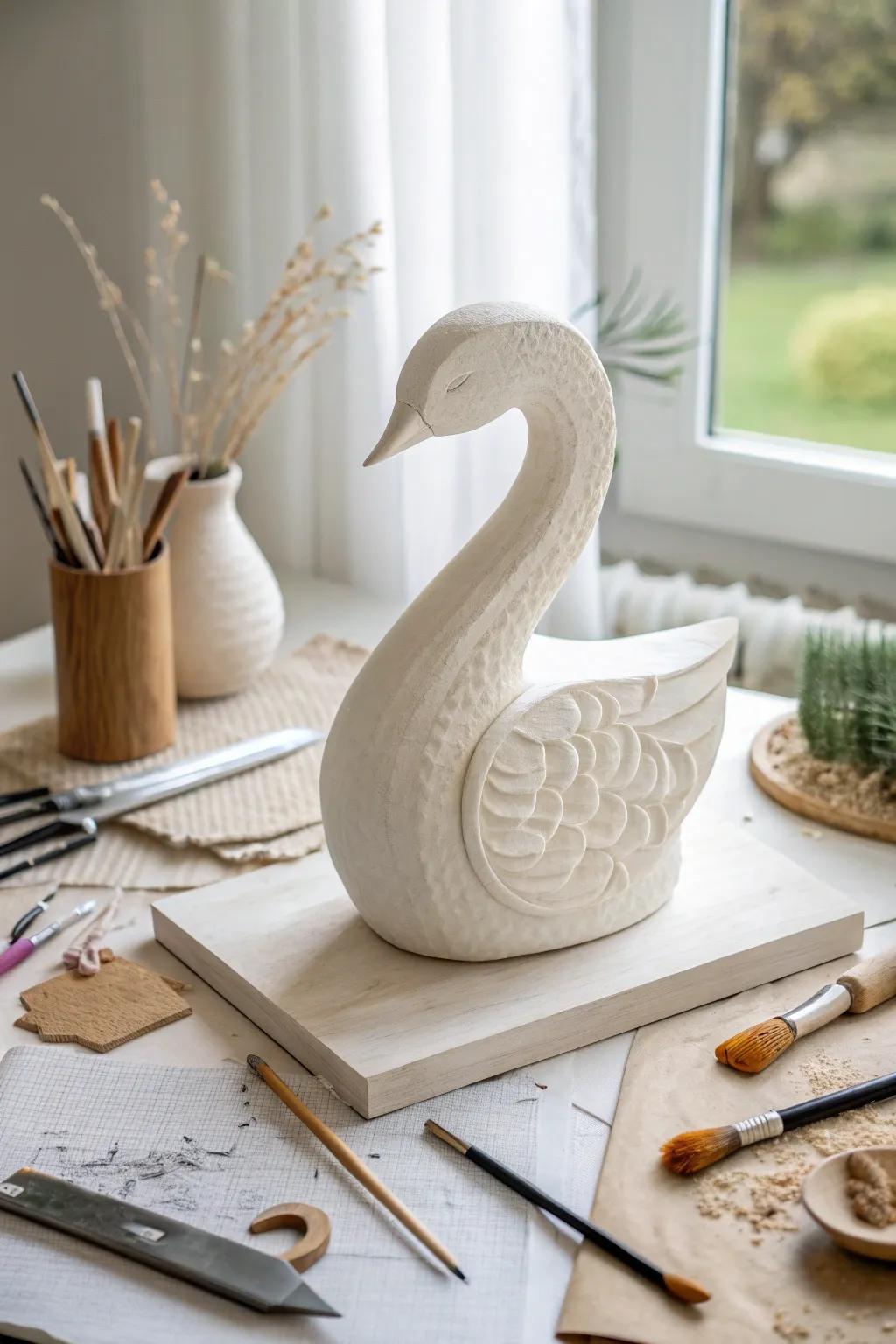 Capturing the art of creation: A minimalist polystyrene board form takes shape, blending simplicity with natural beauty.