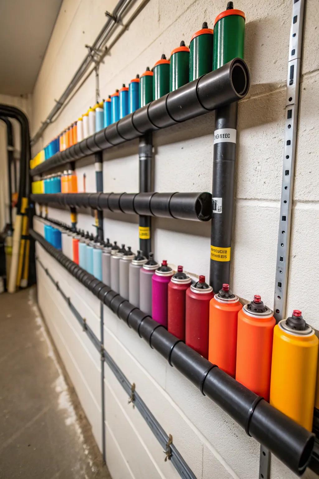 Elevate your garage organization with sleek polyvinyl chloride conduit aerosol can holders—where masterful craftsmanship meets convenience.
