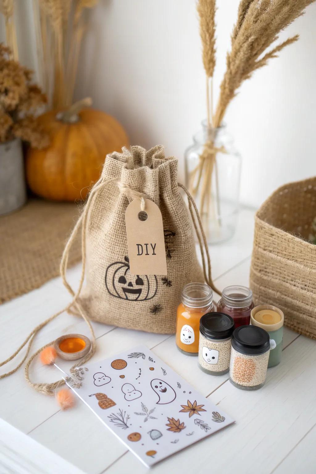 Inspire ingenuity this Halloween with charming DIY handiwork sets in an exquisitely crafted goodie receptacle. 🎃✨ #ScandiBoho #HalloweenCrafts