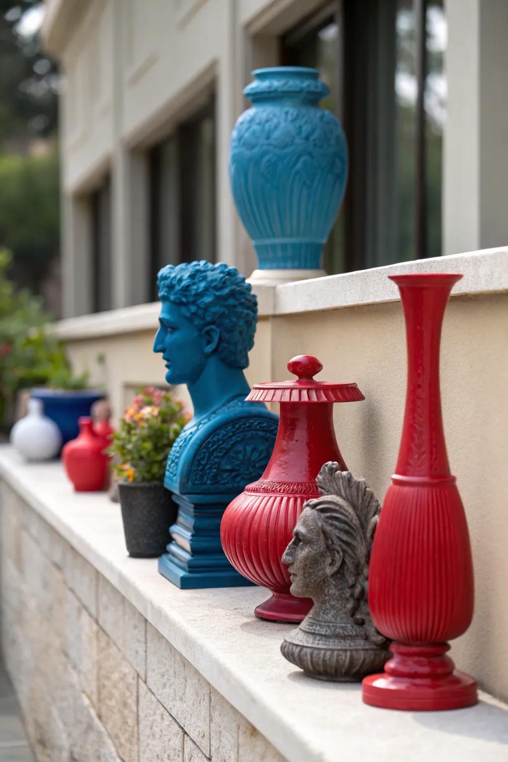 Energize your ledge using vibrant accent hues.