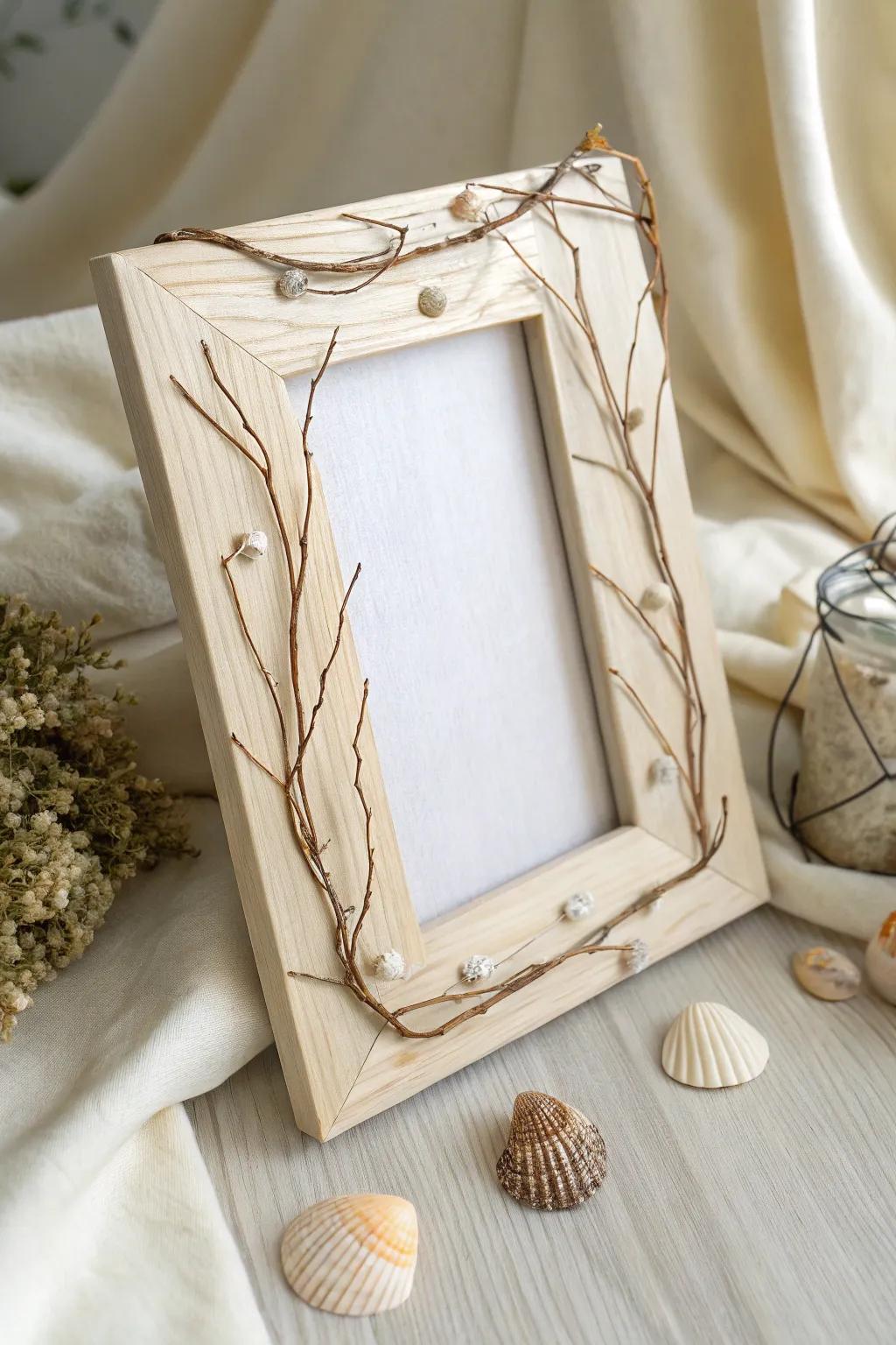 Usher the outdoor realm indoors with this nature-inspired picture frame, where simplicity converges with elegance.