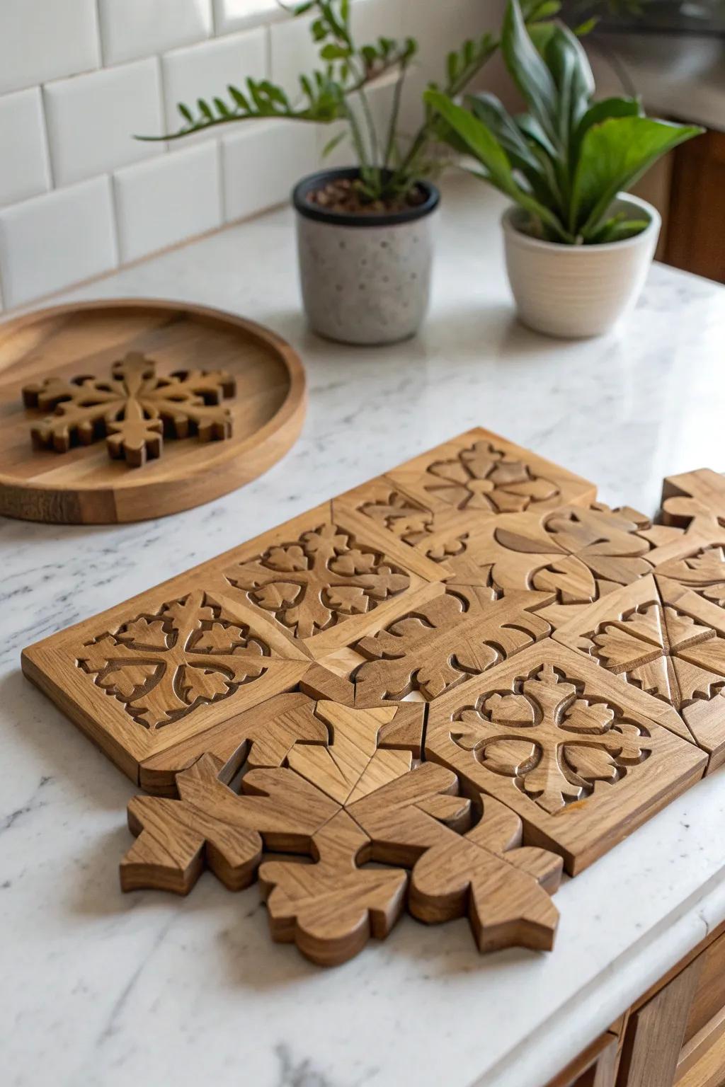 Explore the craft of tessellation with an artist-inspired wooden puzzle. Tailored for those who value organic beauty and complex design.