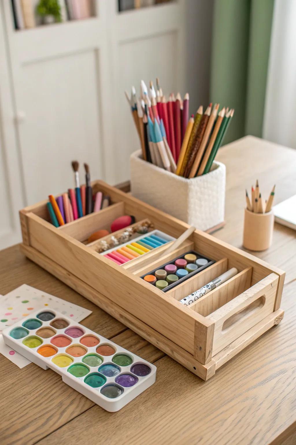 Crafted Simplicity: Inspire inventiveness with exquisitely arranged art materials.