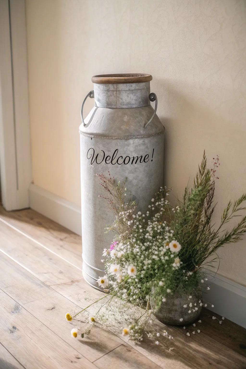 Greet your guests with a dash of vintage appeal and bespoke style.