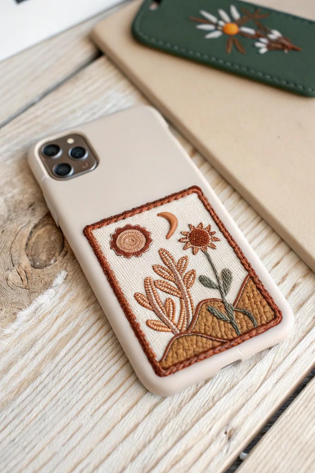 With charming bohemian appliqués, turn your phone cover into a creative outlet. #MinimalistBoho #Craftsmanship