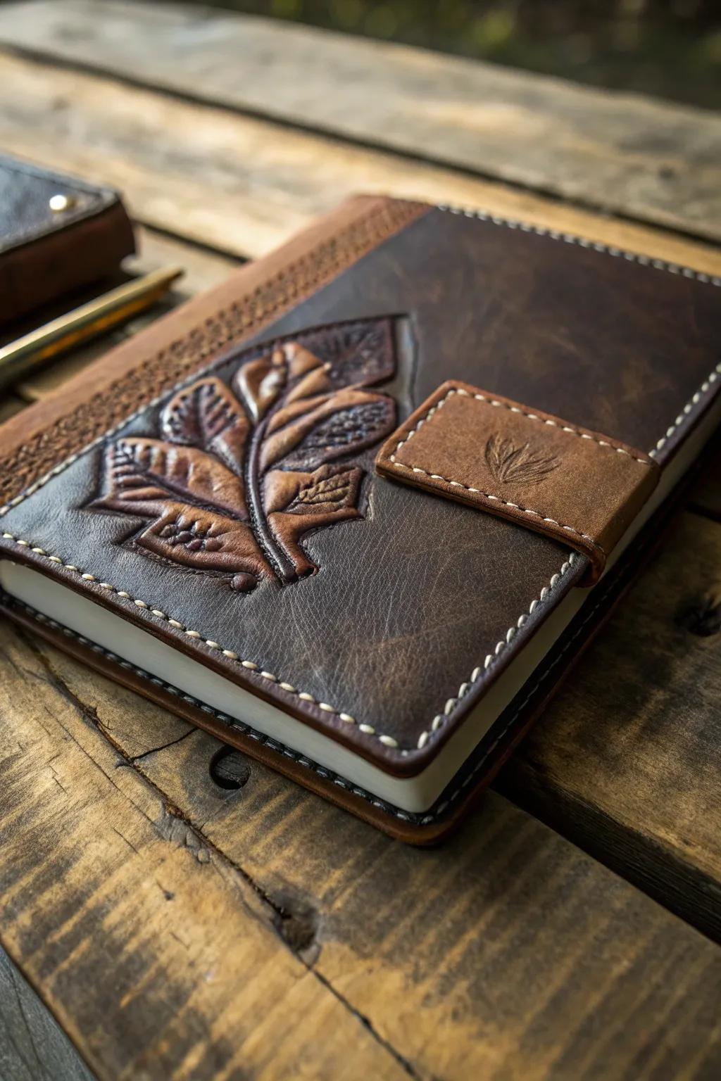 Enhance your library's ambiance through bespoke leather manuscript sleeves, embodying a seamless fusion of protection and personalization.