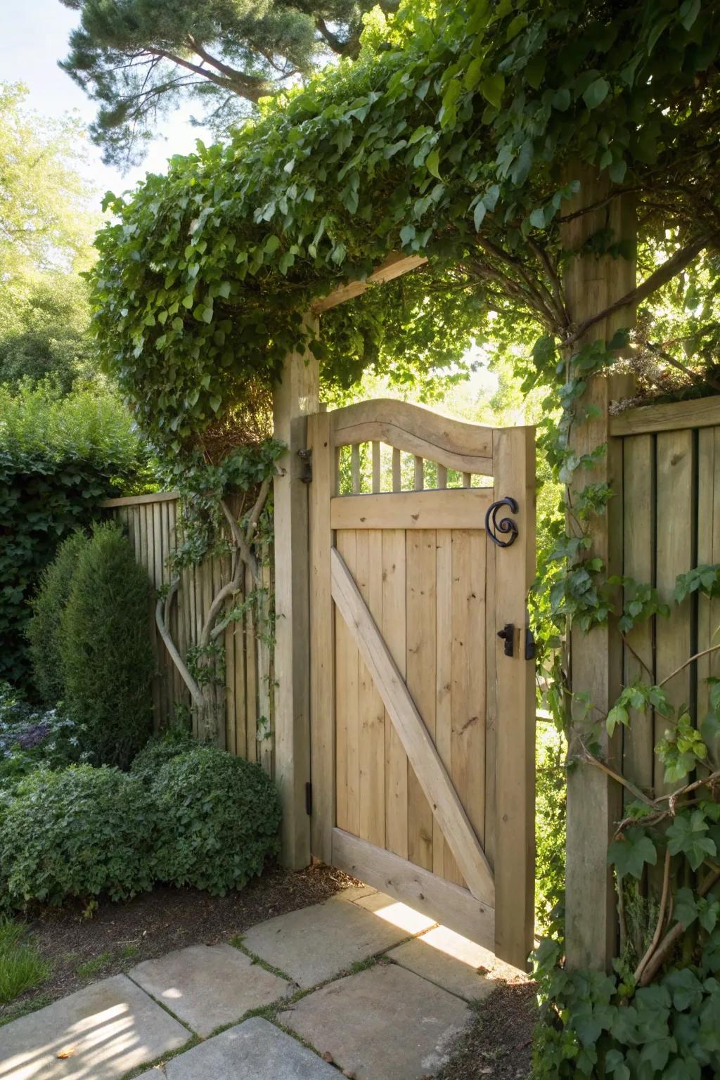 Step into serenity with a garden entrance that whispers secrets of nature's artistry.
