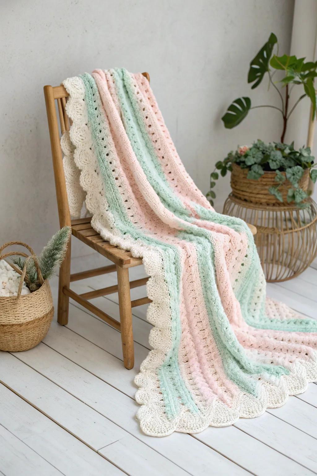 Wrap your precious little one in warmth and affection with this beautifully crafted loop fiber infant wrap.