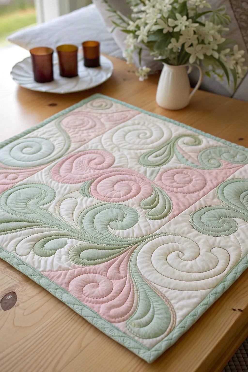 Let your creativity swirl with free-motion quilting magic.