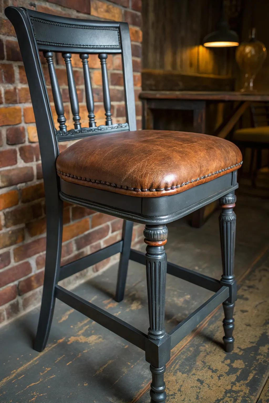 Enhance your man cave affordably with this stylish upcycled bar stool, blending creativity with expertise.