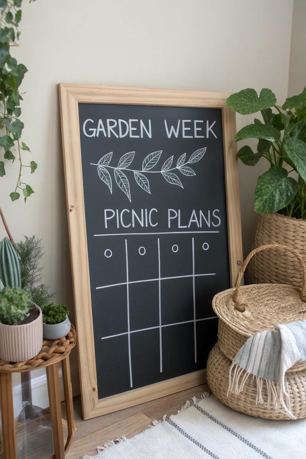 Stay organized with flair: Embrace weekly motifs on your chic slate scheduler.