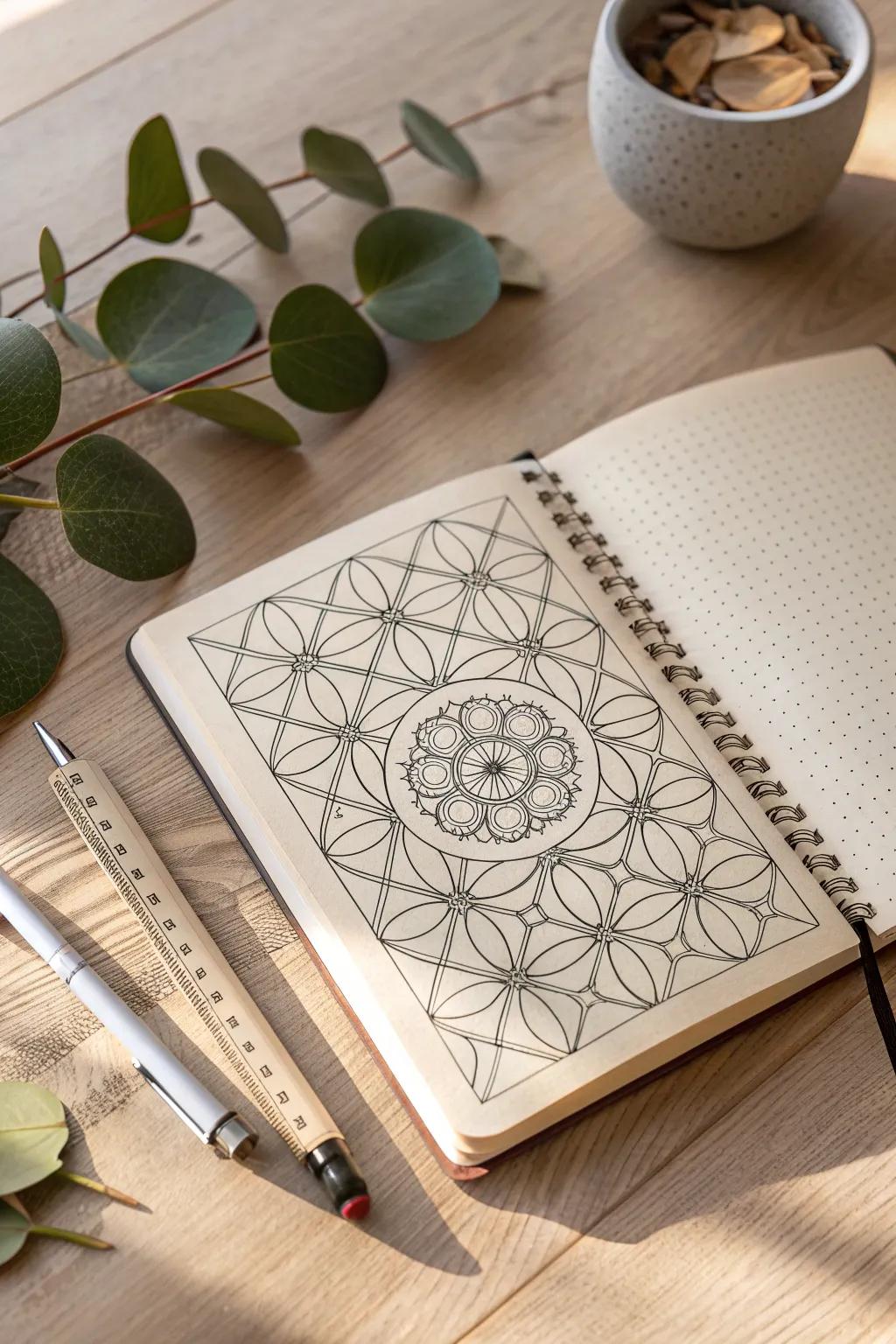 Discover the meditative art of geometric patterns, where simplicity meets creative expression.