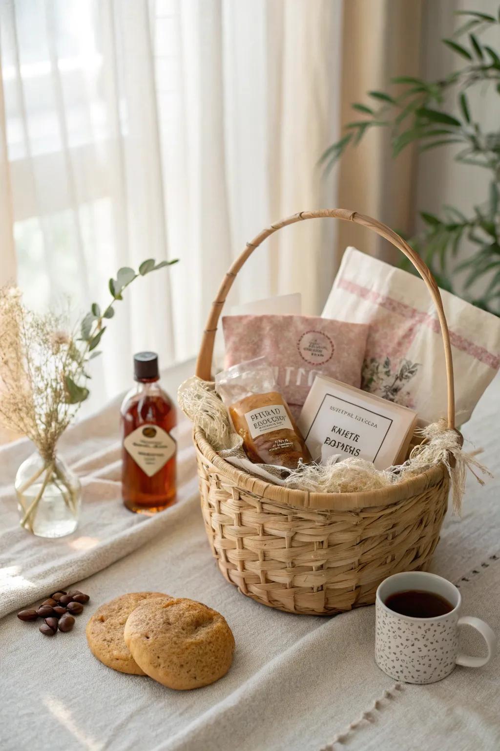 Begin Mother's Day with a touch of luxury: the quintessential breakfast in bed basket idea.