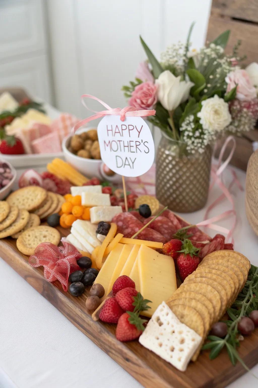 Themed embellishments infuse a tailored dimension to your Mother's Day display.