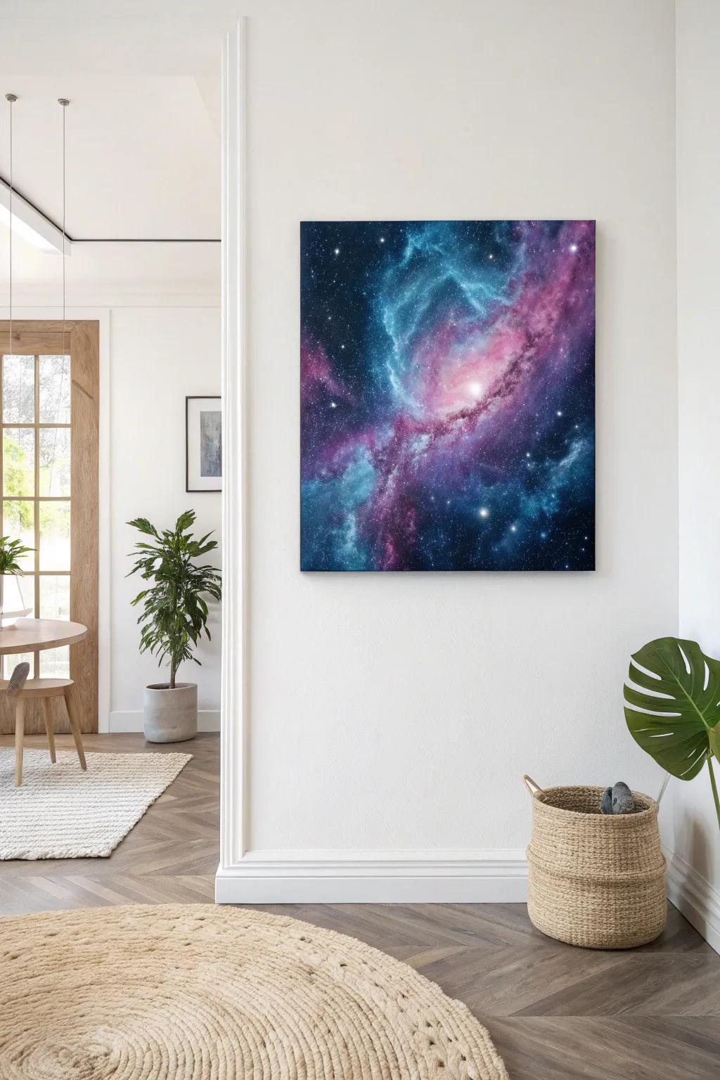 Immerse yourself in the dreamlike shades of 'Nebula Daydreams'—a heavenly masterpiece for your minimalist oasis.