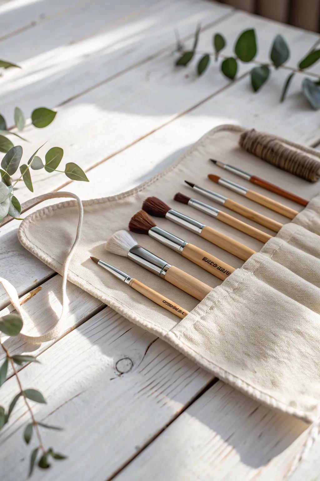 Effortlessly arranged: A canvas wrap that merges Scandinavian simplicity with Boho elegance, perfect for the artistic soul on the go.