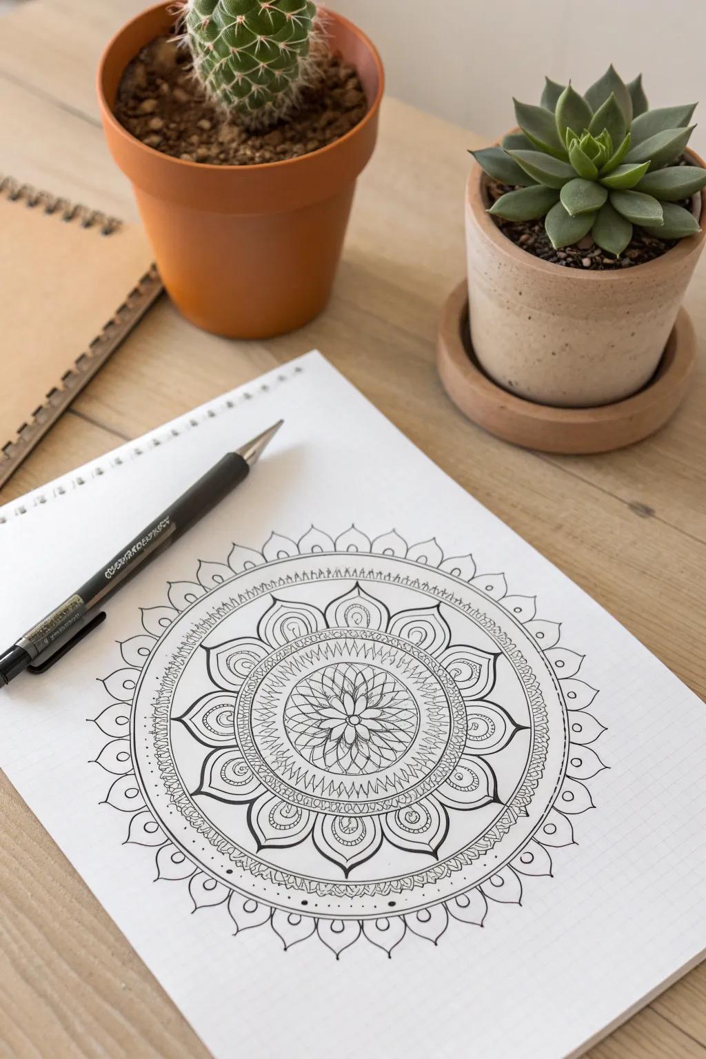 Find your zen with the art of mandala doodling – where simplicity meets intricate beauty.
