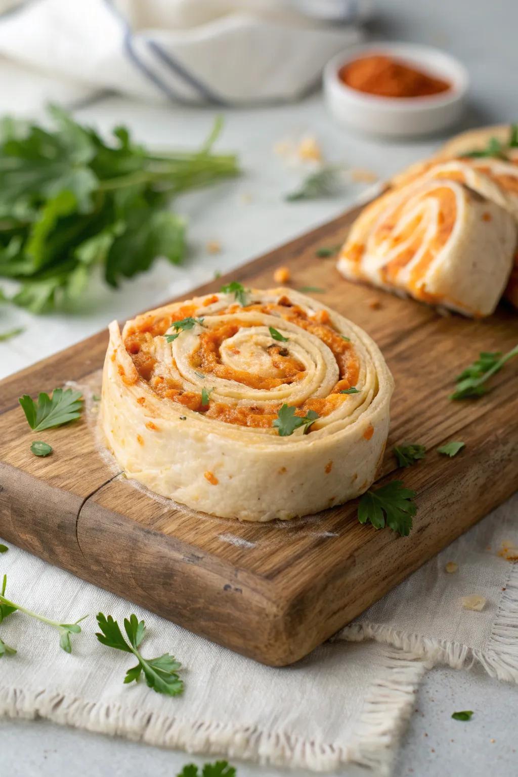 Enjoy the simplicity and taste of this irresistible hot wing poultry roll.