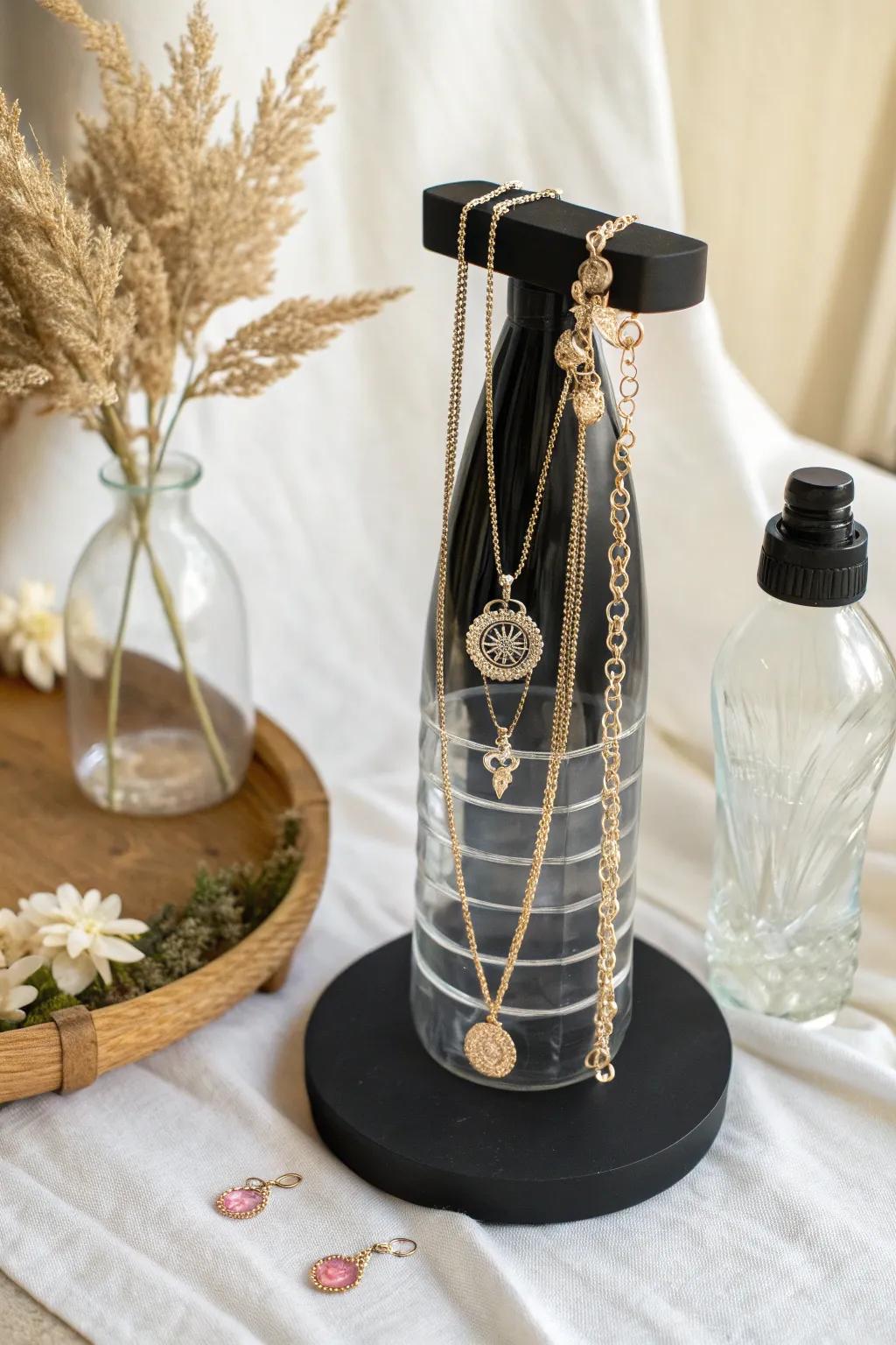 Metamorphose your bottles into chic ornament displays that fuse simplicity with inventiveness. 🌿✨