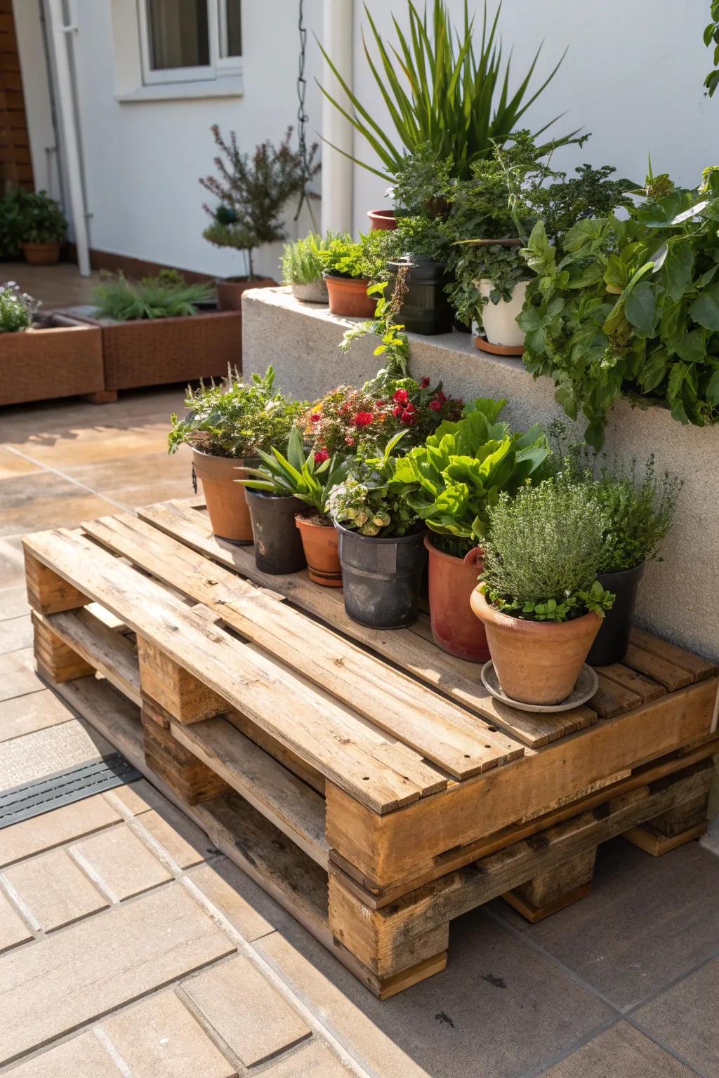 Elevate Your Greenery: Transform your garden with a handcrafted skid planter platform.