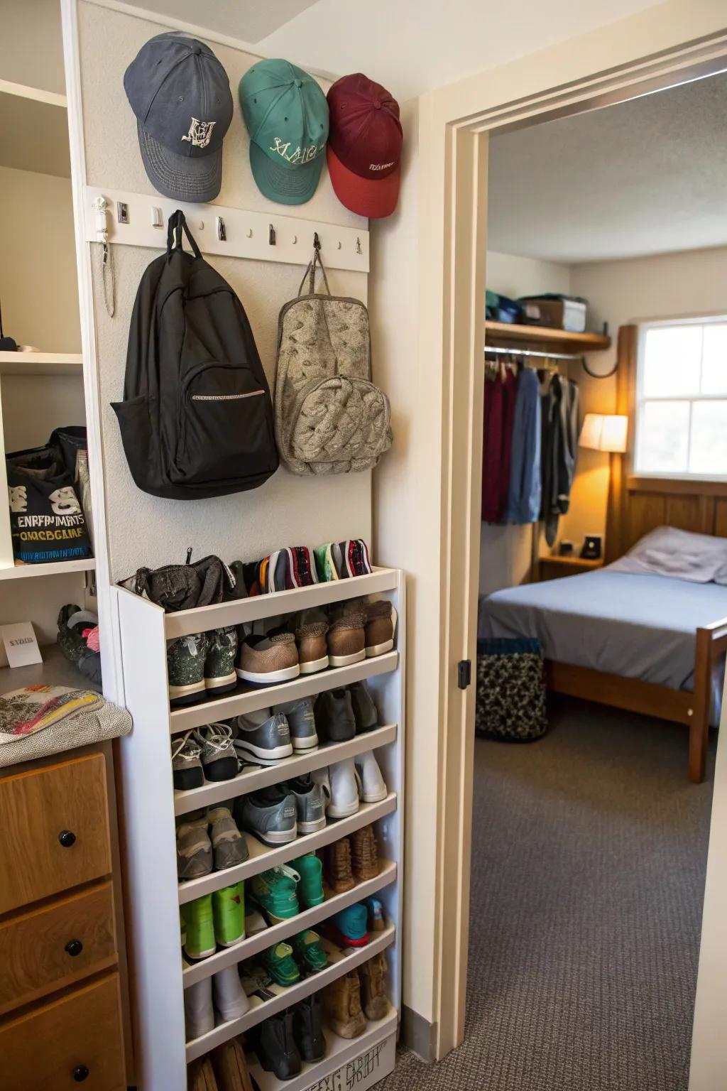 Make the most of door space with over-the-door storage solutions.