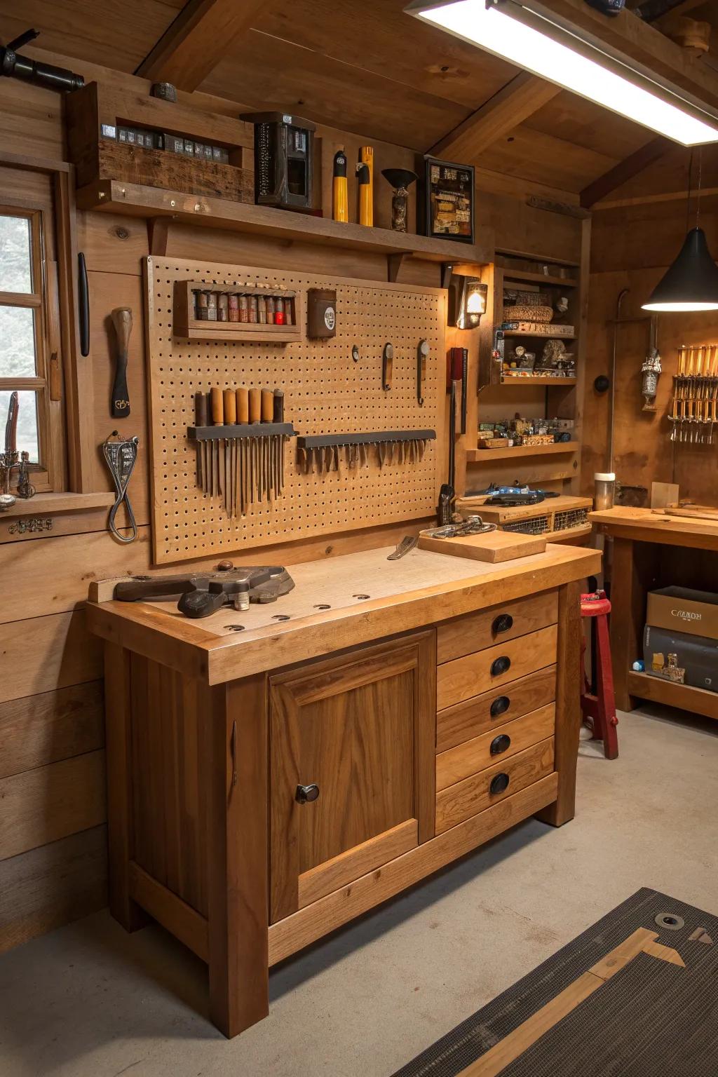 Master Your Craft: Enhance Productivity with a Consolidated Instrument Arrangement in Your Wood Shop.
