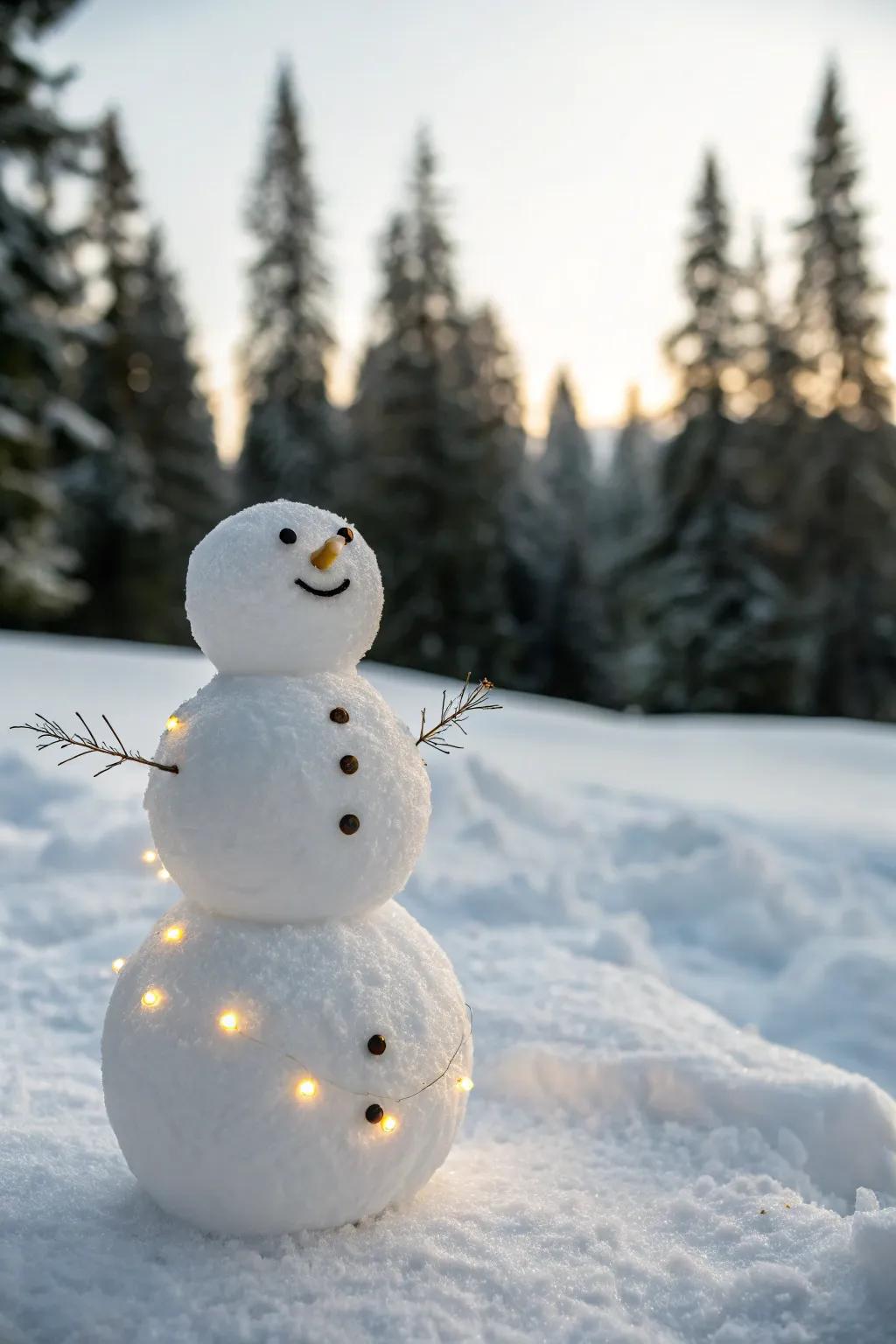 Brighten your wintry realm with twinkling ray eyes for a snowman that sparkles radiantly, even at nighttime.