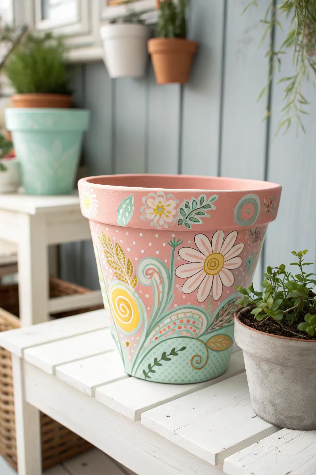 Infuse a sprinkle of spring into your environment with these exquisitely fashioned painted earthenware vessels!