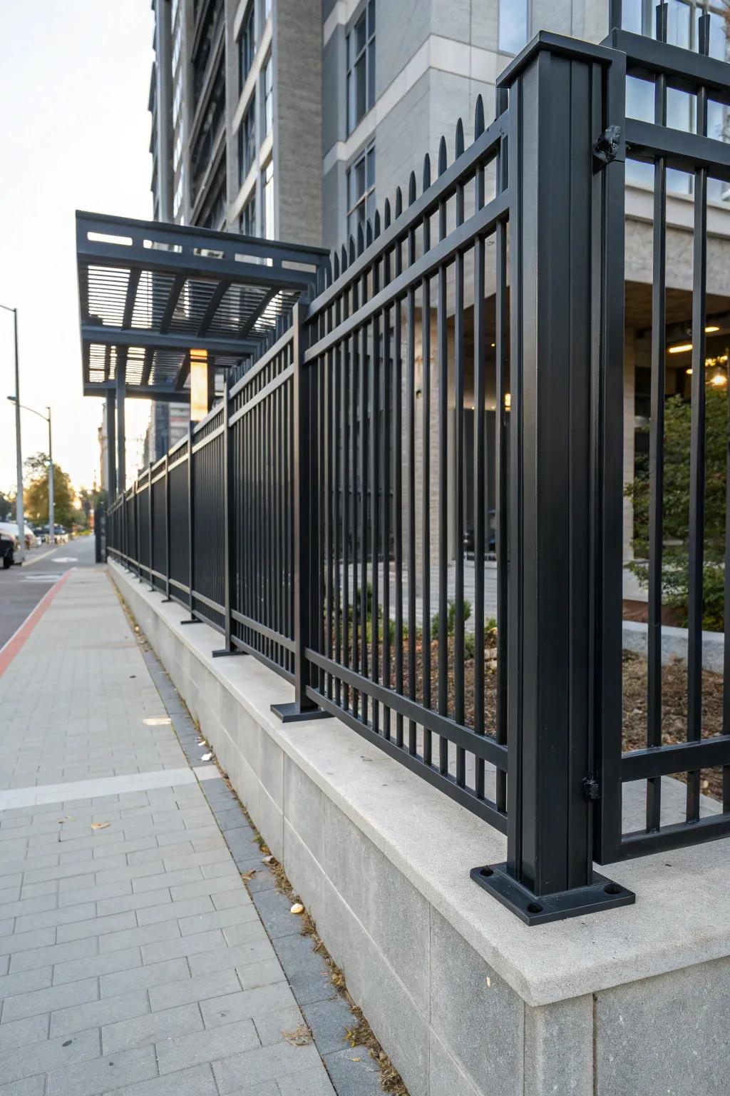 Embrace urban elegance with this industrial-chic square tubing fence.