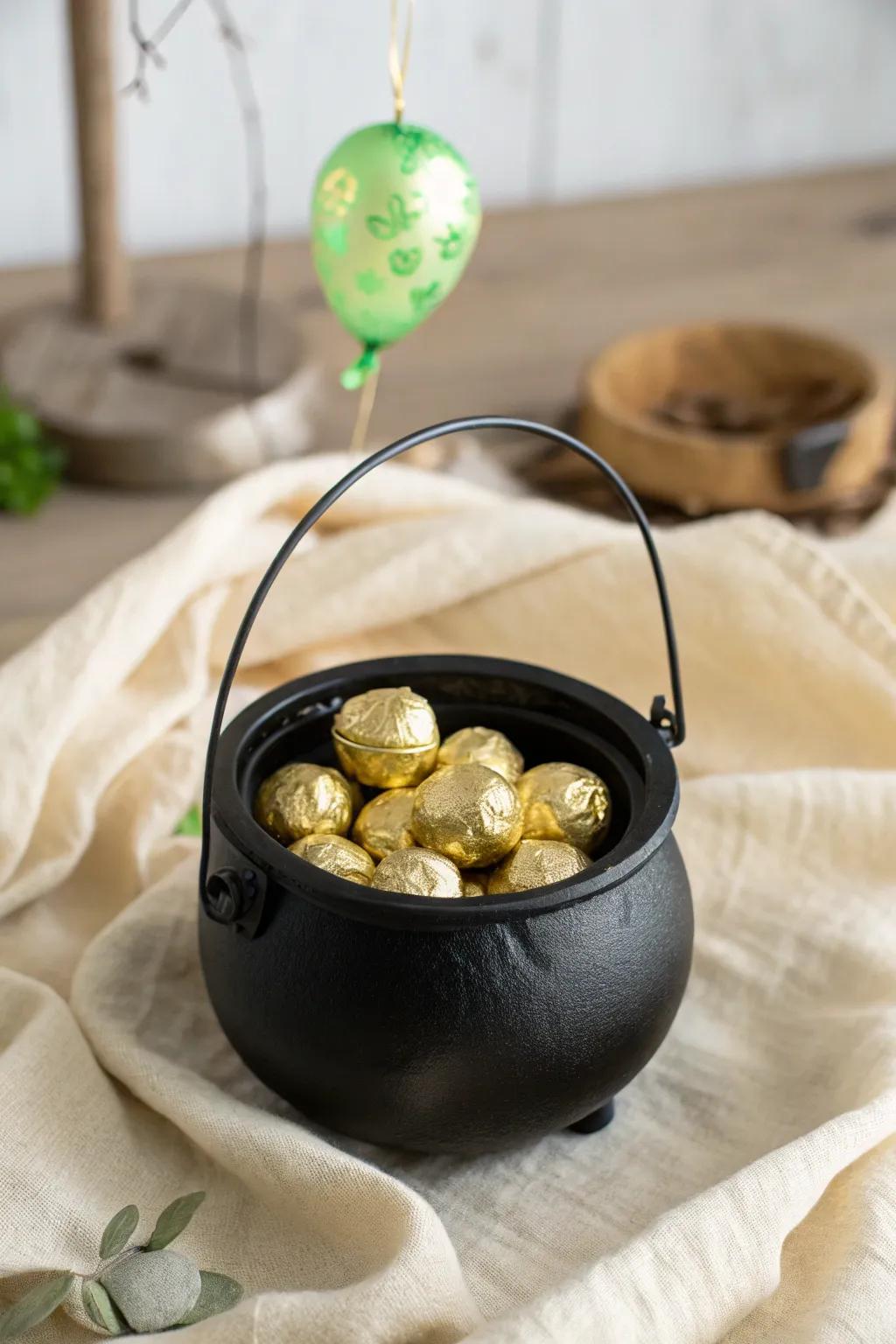 Metamorphose All Hallows' Eve remnants into a delightful vessel of gilt astonishment for St. Patrick's Day!