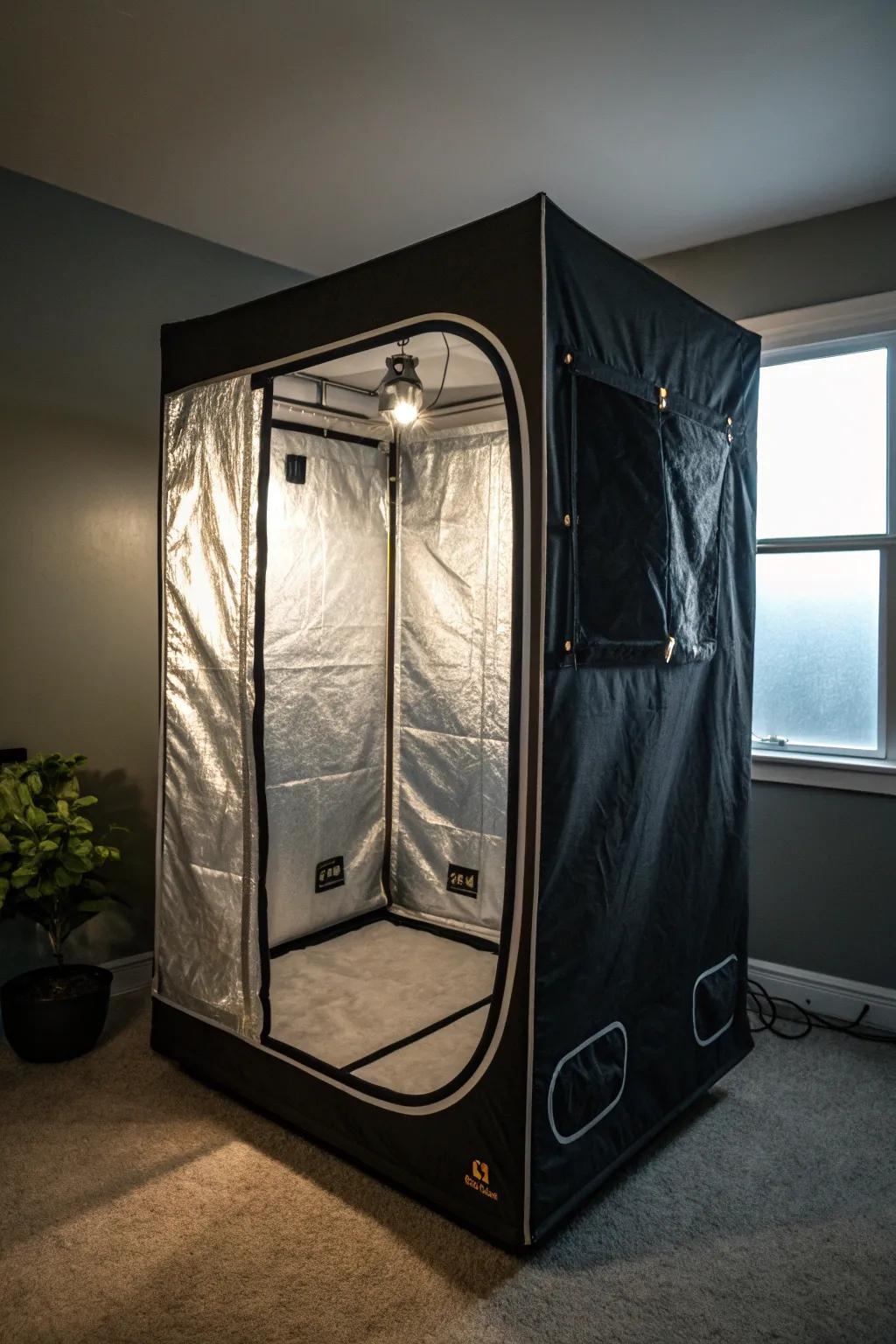 Maximize your space with this skillfully designed stealth grow tent.