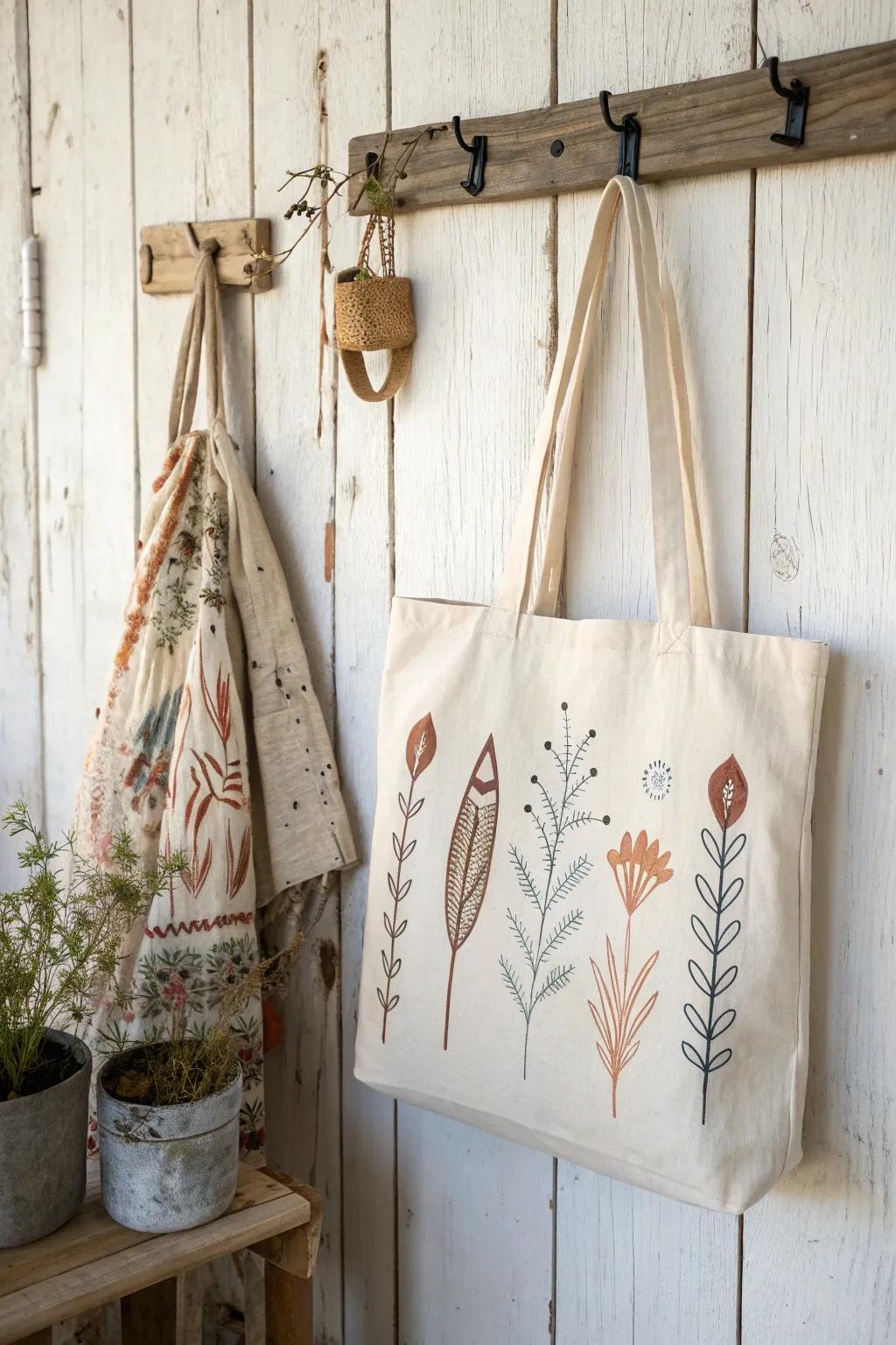 Elevate your aesthetic with individualized carry-all bags that harmonize minimalistic splendor with a boho-inspired flair.