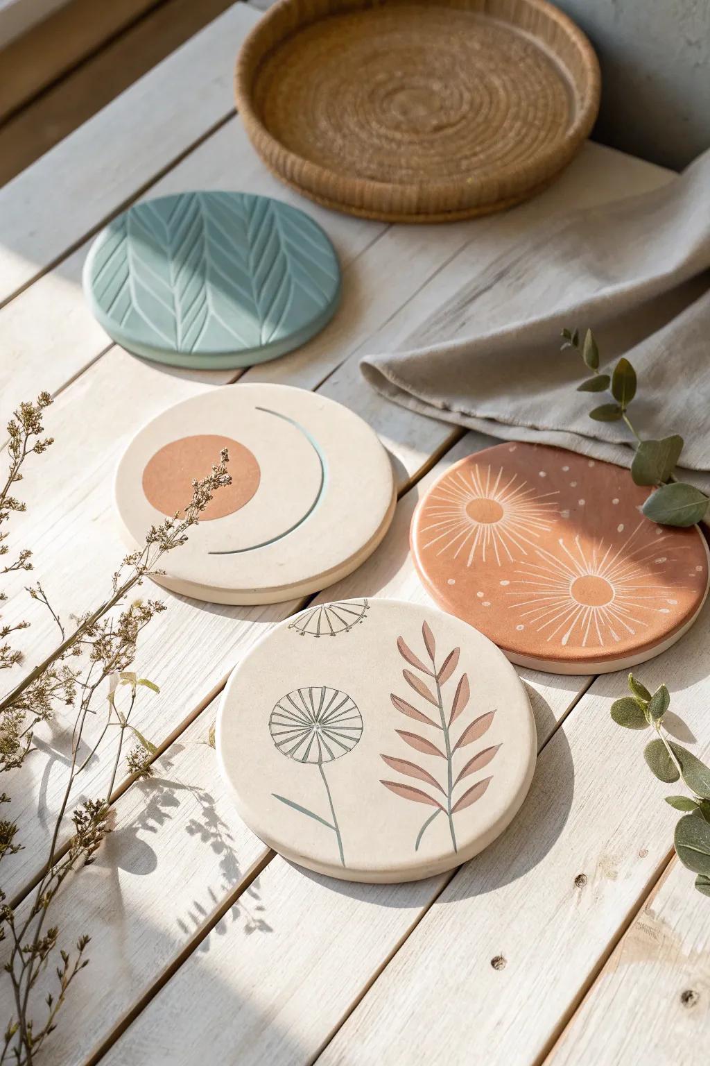 Elevate your space with bespoke clay drink mats—where utility meets beauty in every handcrafted piece.