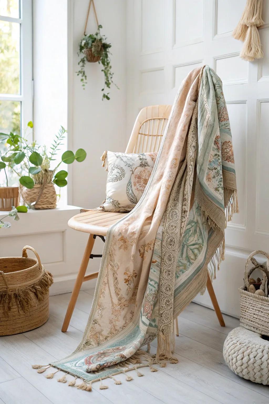 Transform thrifted textiles into chic robes for a touch of boho elegance.