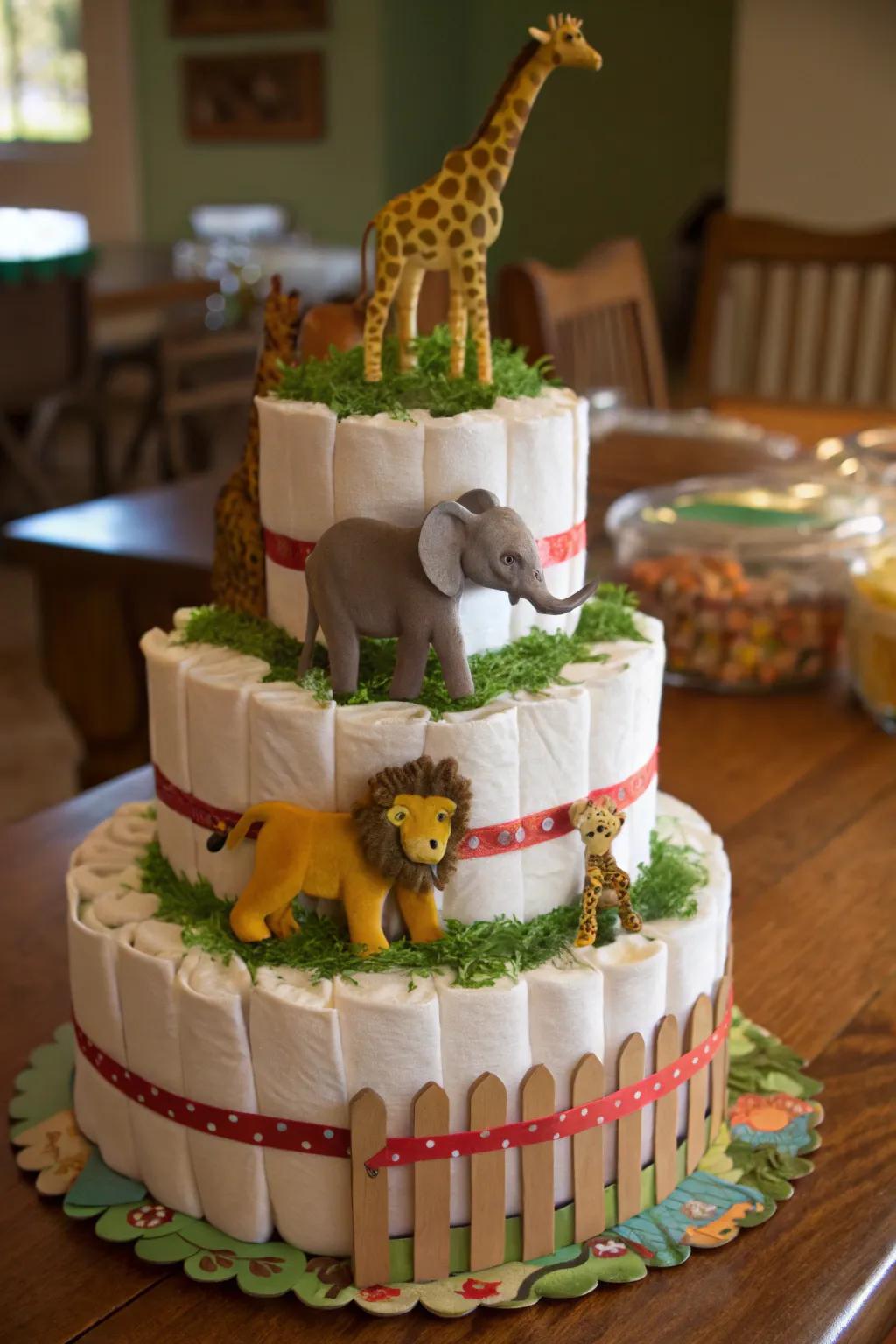Change the ordinary to extraordinary through this Baby Animal Sanctuary Diaper Design, where creativity combines with artistry.