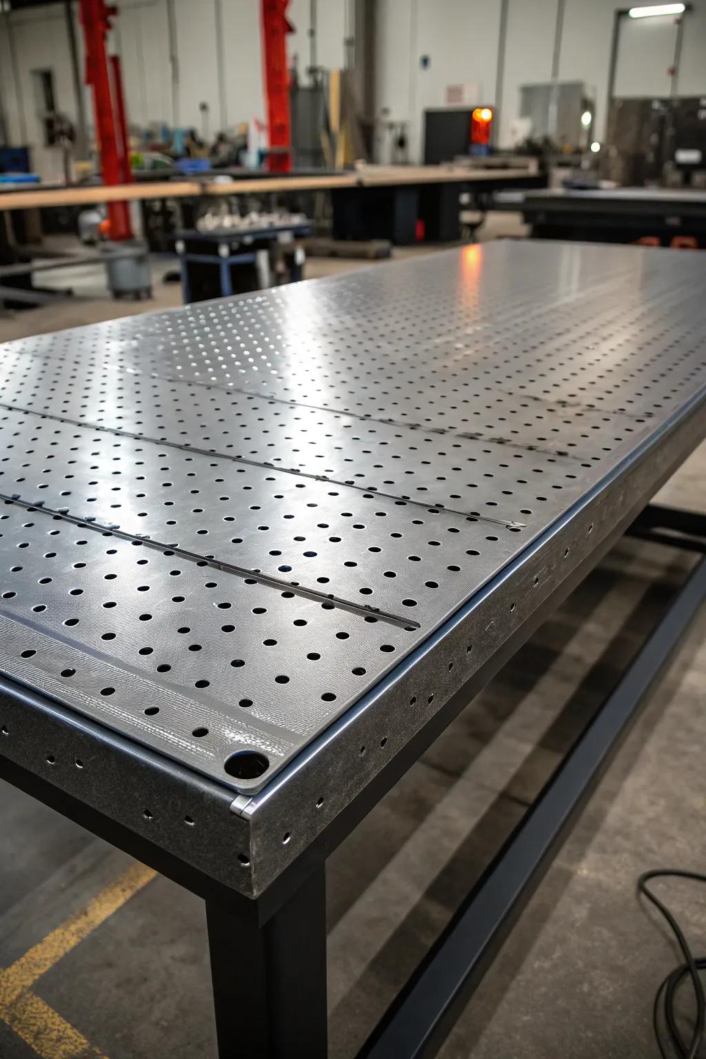 Uncover the unmatched versatility of a perforated welding worktop—your ultimate artistry partner.
