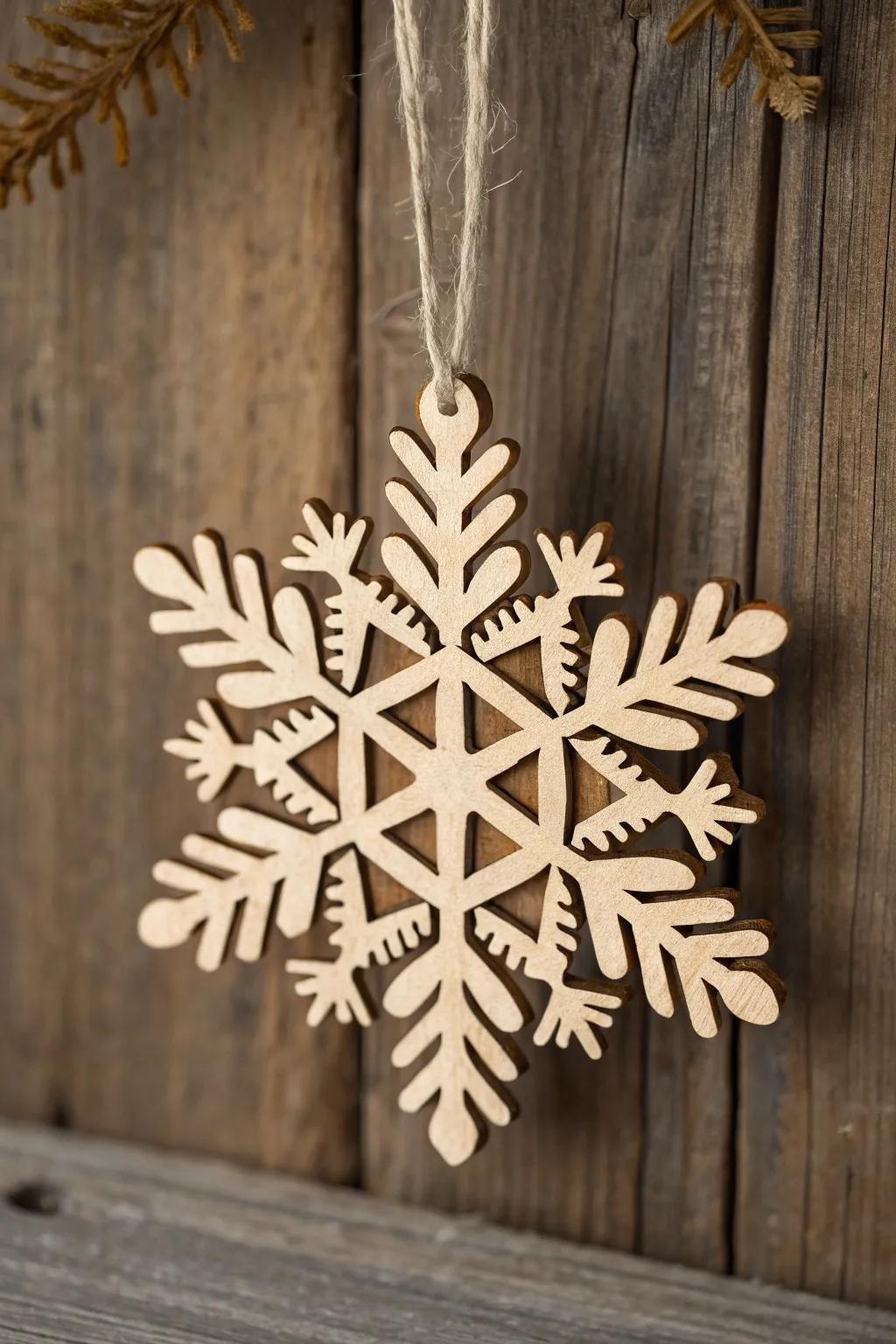 Commemorate the season with artisan refinement, a sculpted snowflake accent embodying festive custom.