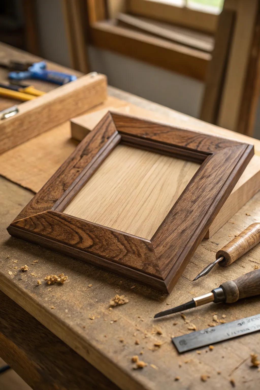 Artisanship at its zenith: A magnificent DIY wooden picture frame to galvanize your subsequent project.