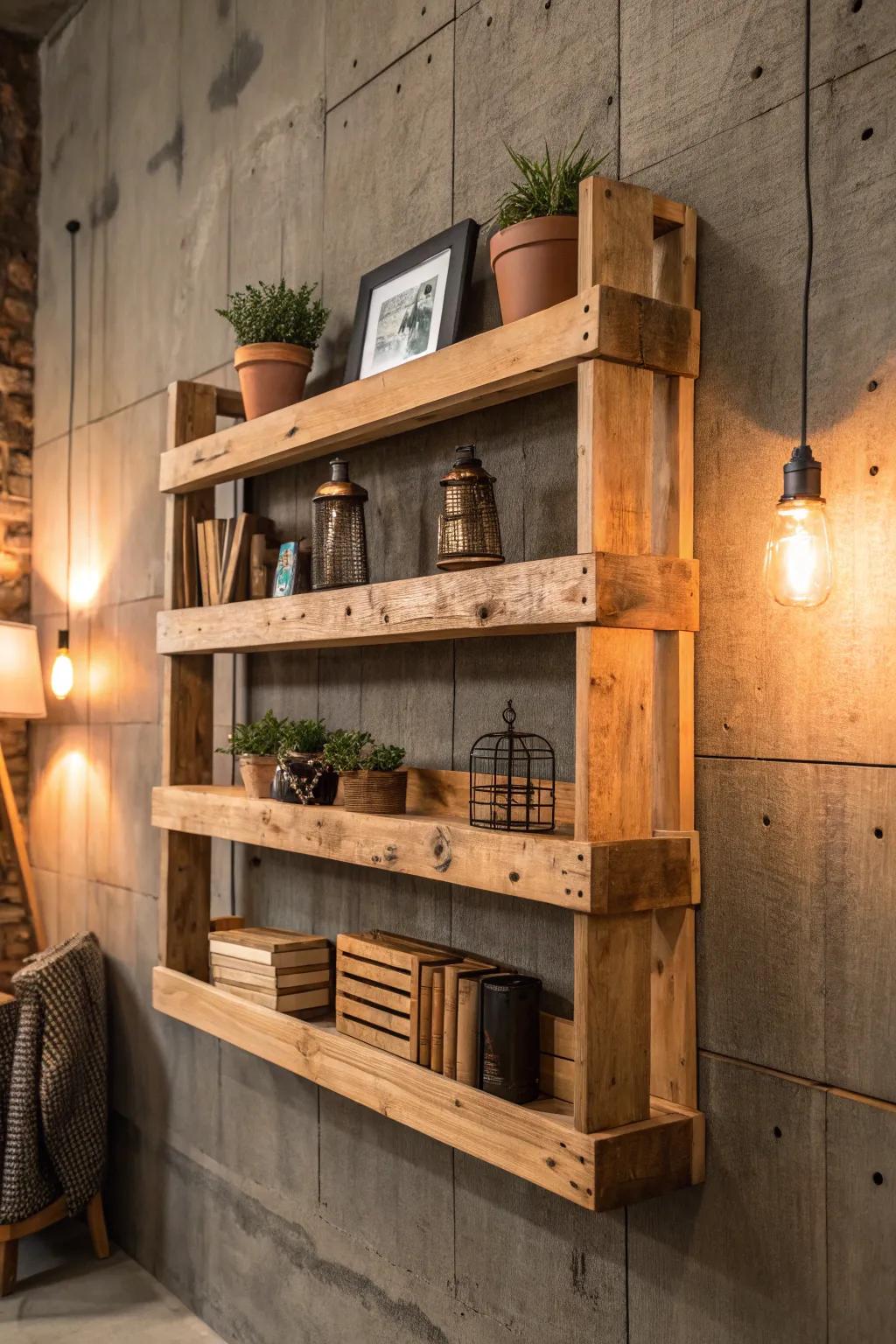 Enhance your area using the magnetism of artisanal pallet storage—where practicality encounters style.
