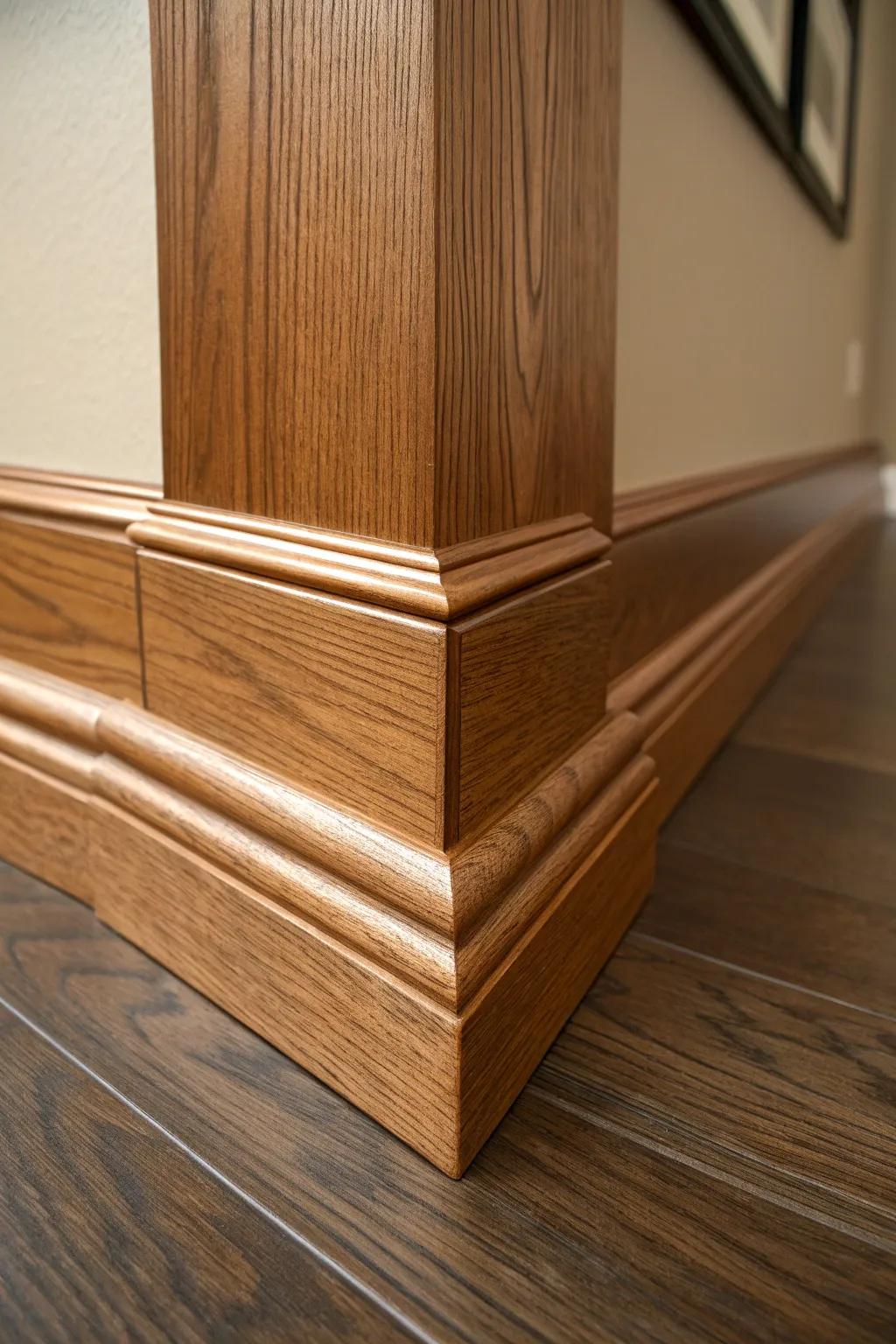 Improve your area with the enduring charm of beveled skirting corners.