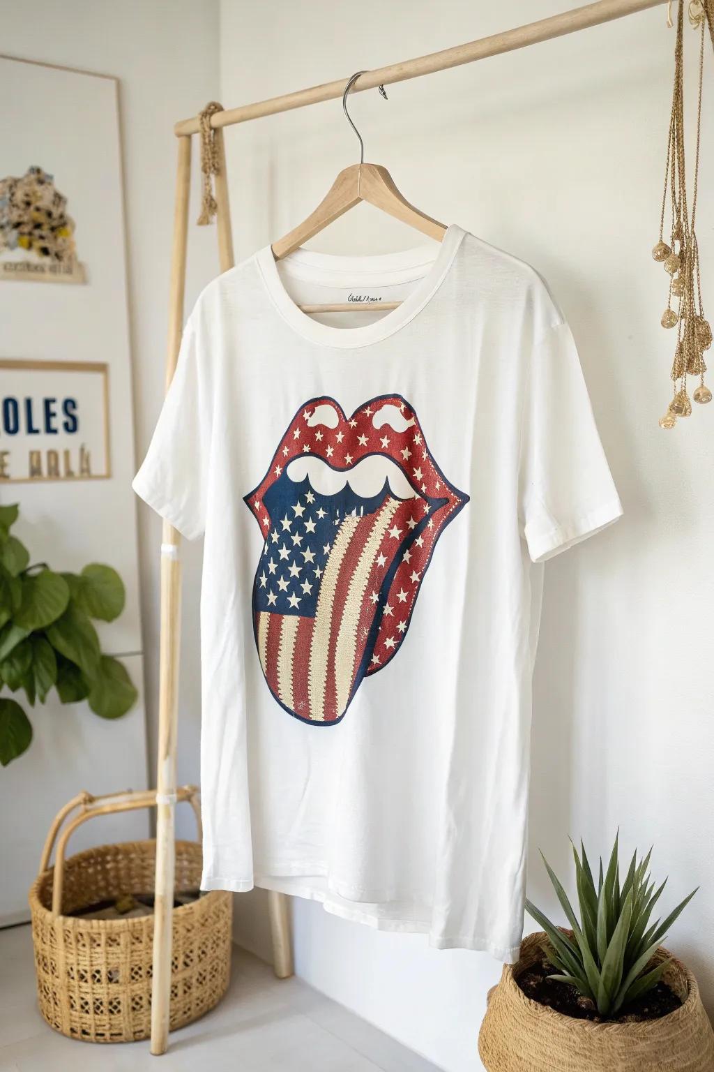 Rock your Independence Day in flair with this band-inspired shirt! 🎸🇺🇸 #PatrioticFashion #MinimalistBoho
