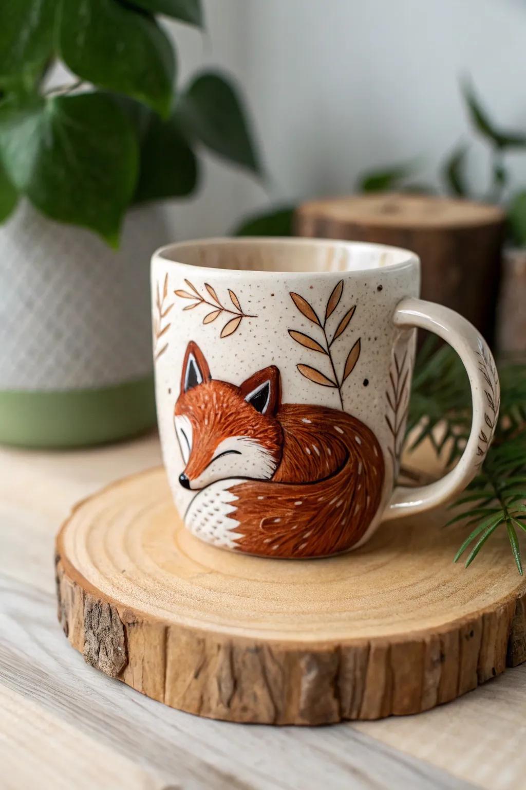 Embrace the allure of the forest with this exquisite wolf mug—where nature converges with elegance.
