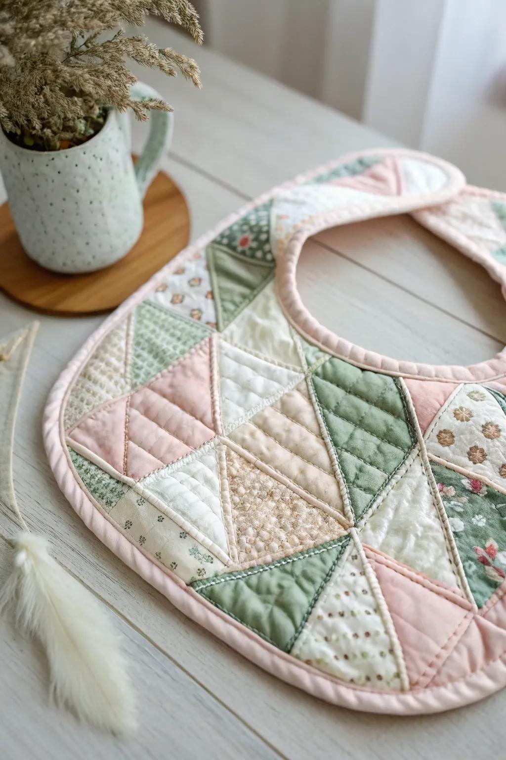 Embrace the elegance of unpretentiousness with a snug cushioned infant bib.