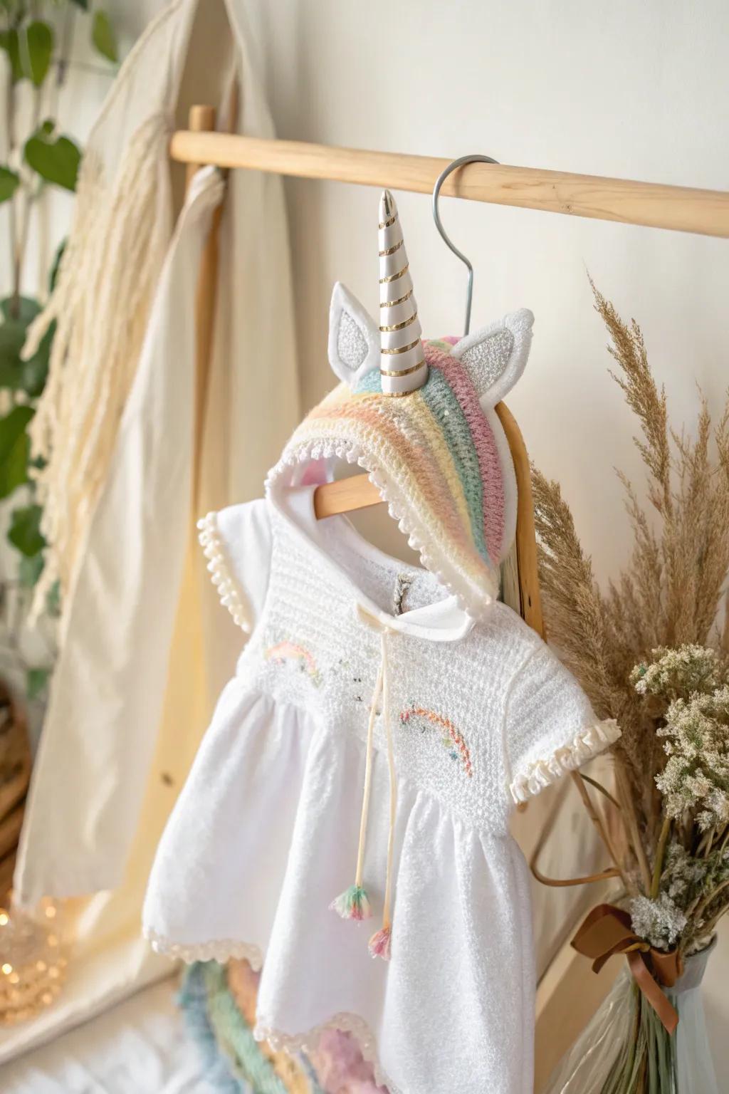Embrace the magic with this bewitching steed outfit, where whimsy meets minimalist elegance.